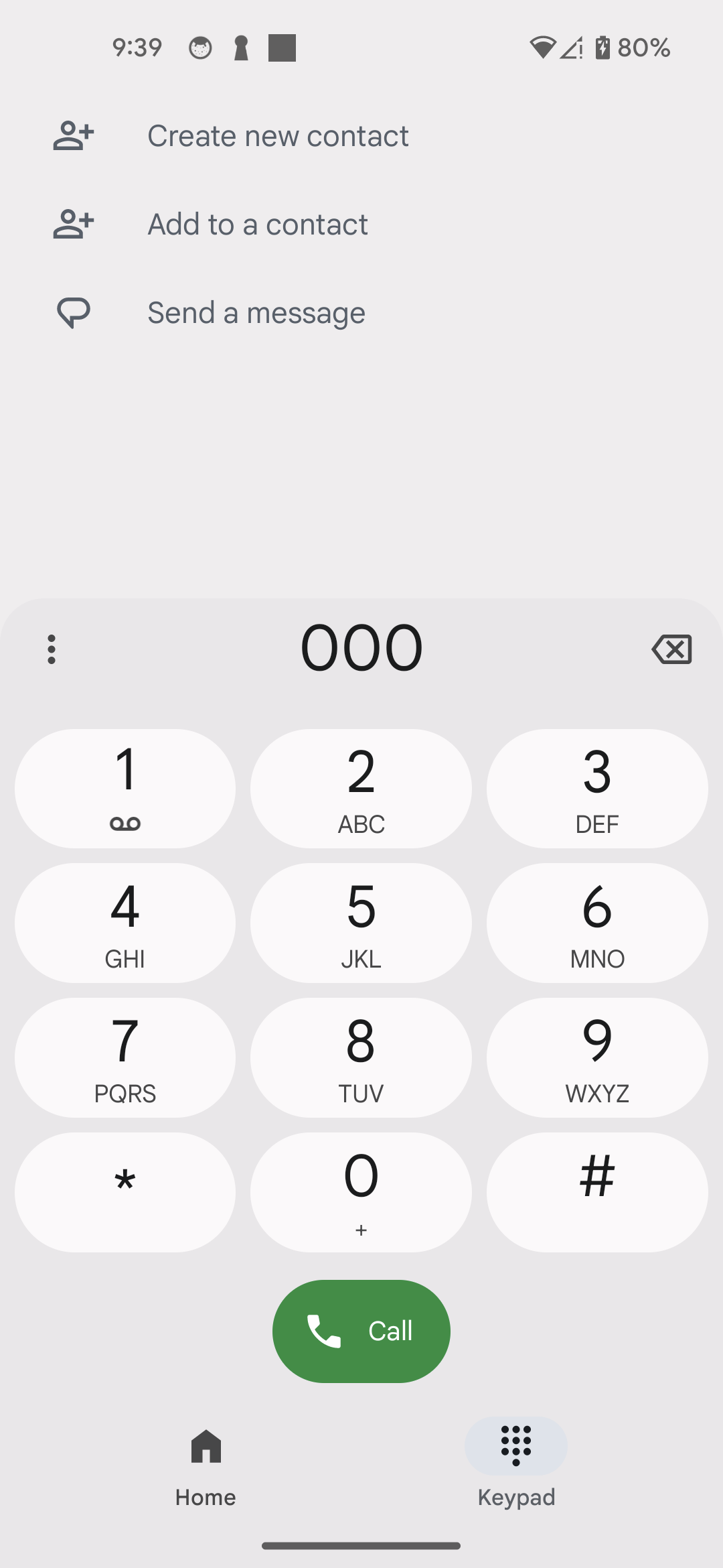 The in-app emergency call screen, reachable while the phone is locked